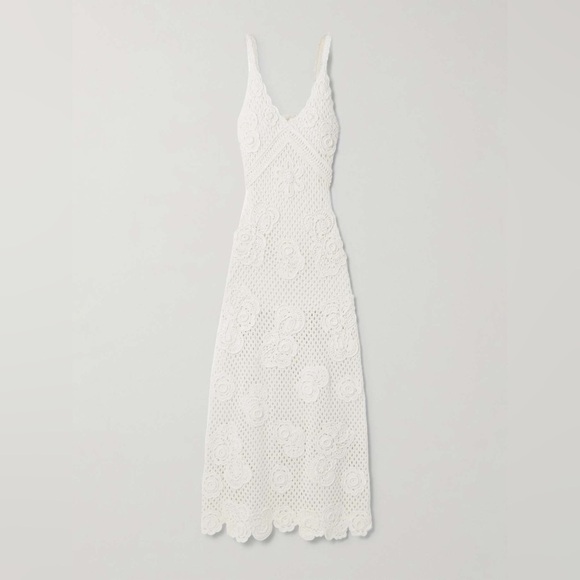 LOVESHACKFANCY Rohesia Appliquéd Crochet Dress - Picture 7 of 14